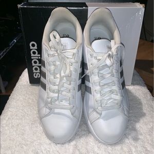Women’s White and Silver Adidas size 11